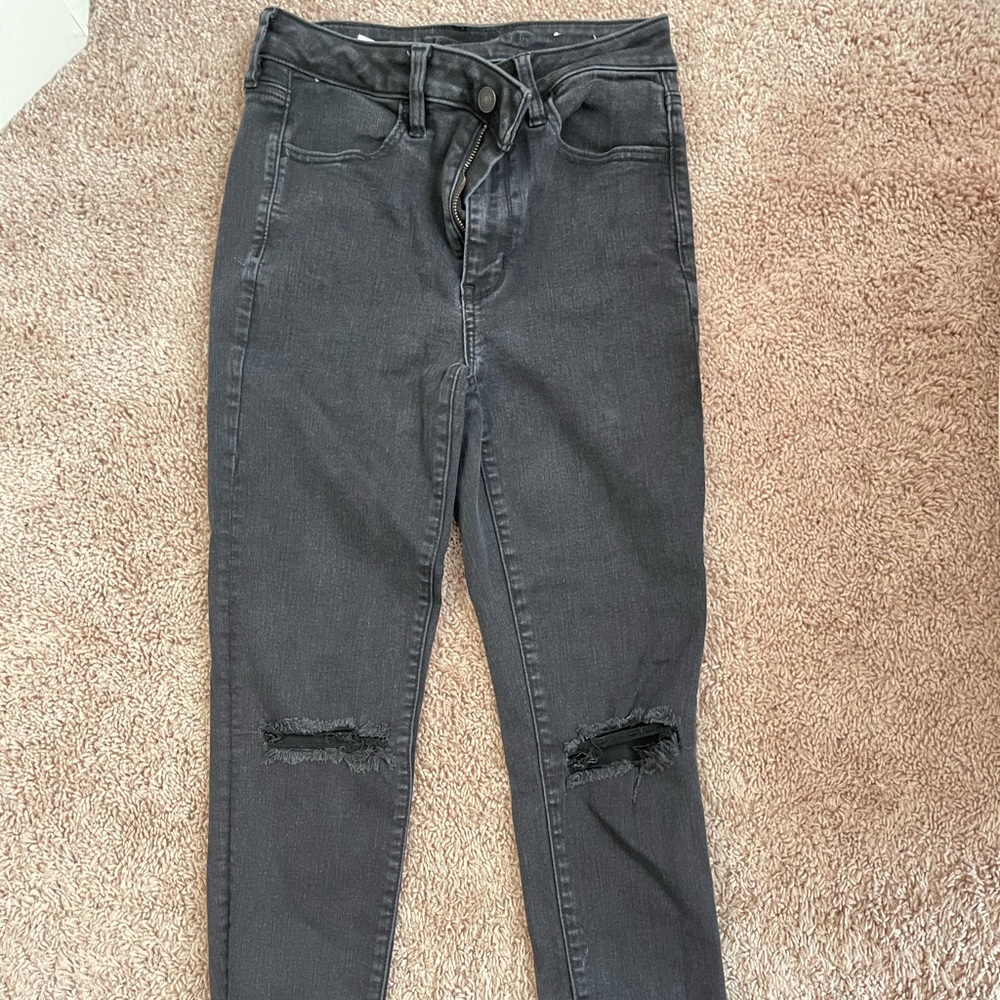 American Eagle Black Ripped Jeans